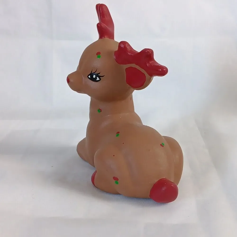 Vintage Christmas Hand Painted Ceramic Reindeer Christmas Decoration Figurine